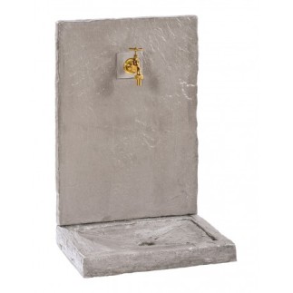 FONTAINE MURALE PM ARDOISEE ZINC - H 64 cm - HAIRIE GRANDON