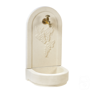 Fontaine Murale 600 Raisin béton blanc - H 76cm - HAIRIE GRANDON