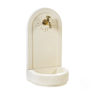 Fontaine Murale 600 Soleil béton blanc - H 76cm - HAIRIE GRANDON