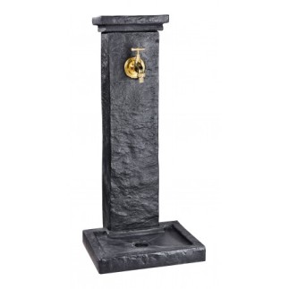 Fontaine borne schiste ton anthracite- H 82.5 cm - HAIRIE GRANDON