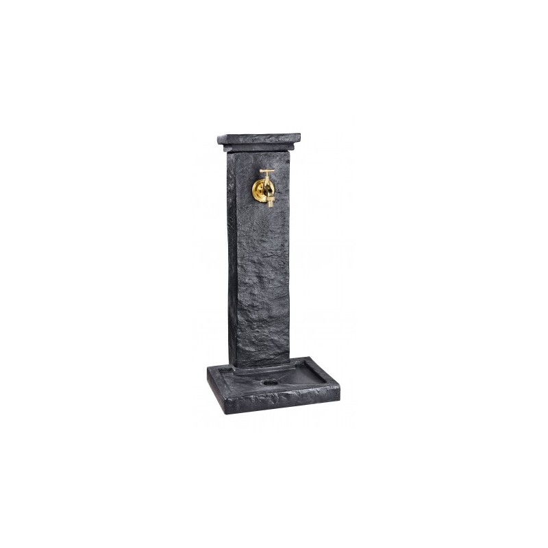 Fontaine borne schiste ton anthracite- H 82.5 cm - HAIRIE GRANDON