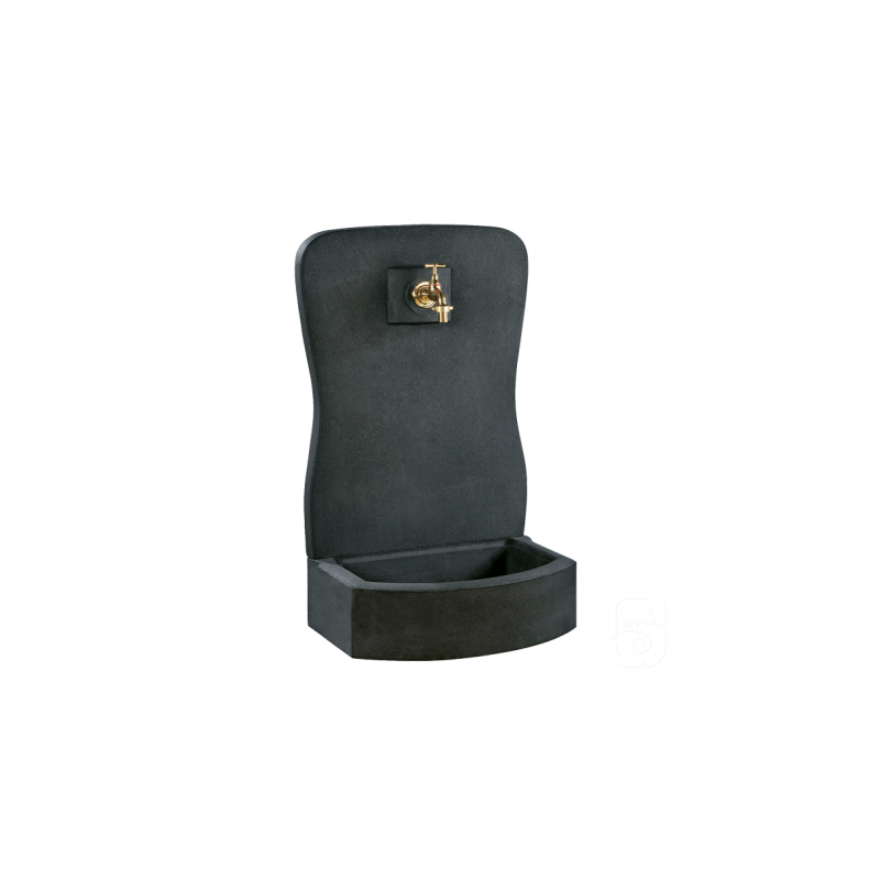 Fontaine murale 210 béton anthracite - H 81cm - HAIRIE GRANDON
