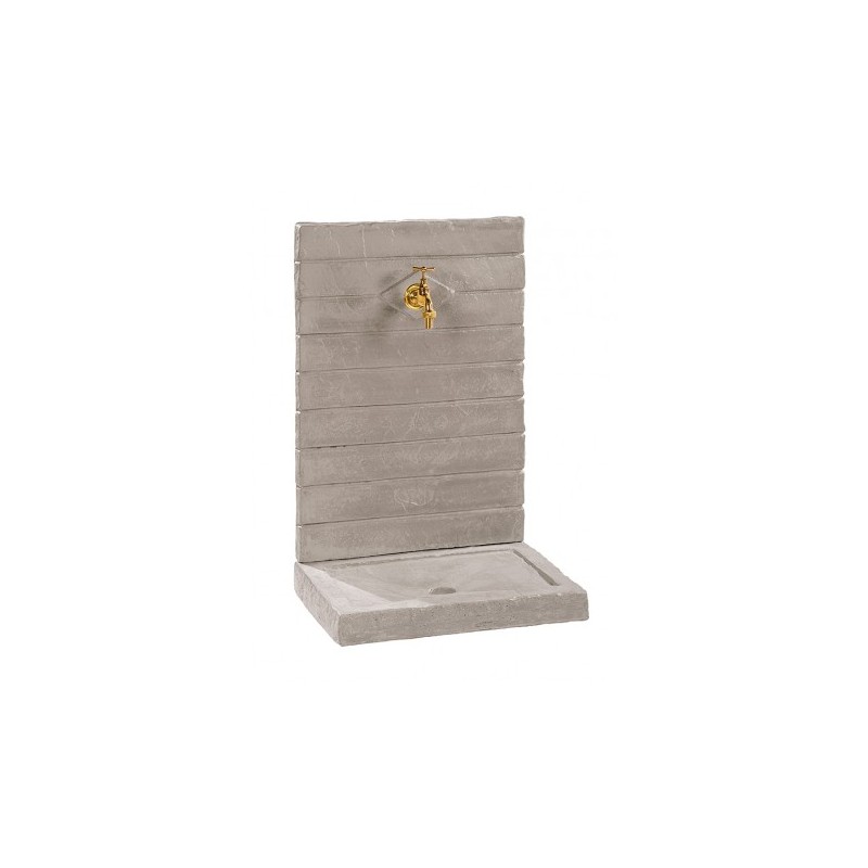 FONTAINE MURALE GM CONTEMPORAINE ZINC - H 74 cm - HAIRIE GRANDON