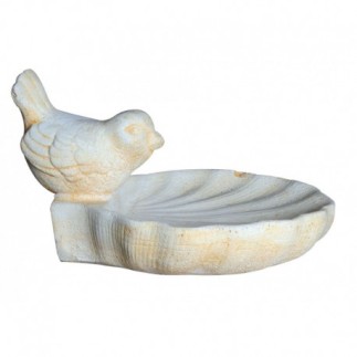 BAIN D'OISEAU PM TON VIEILLI - H 18 cm - HAIRIE GRANDON