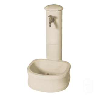 Borne Fontaine Ronde Pierre ton Blanc - H 86cm - HAIRIE GRANDON