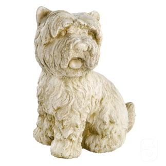 Chien Westie en pierre - H 26cm - HAIRIE GRANDON