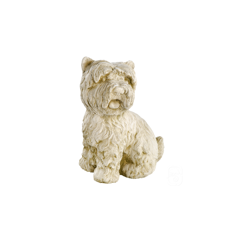 Chien Westie en pierre - H 26cm - HAIRIE GRANDON