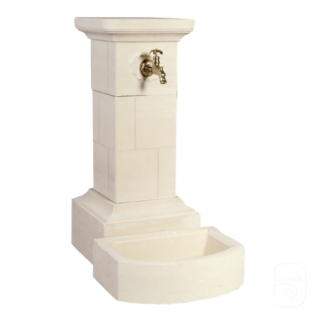 Fontaine borne pierre Ivoire - 95 cm - HAIRIE GRANDON