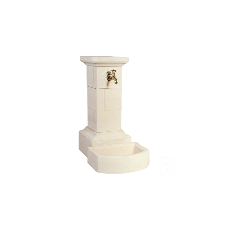 Fontaine borne pierre Ivoire - 95 cm - HAIRIE GRANDON