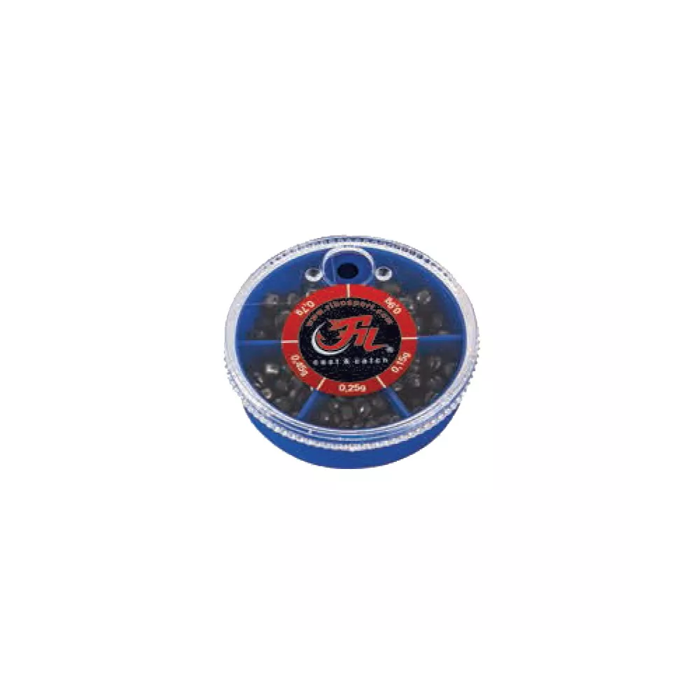 BOITE PLOMBS FENDU Coup 5 CASES (0,15-0,25-0,45-0,70-0,90g) FILFISHING