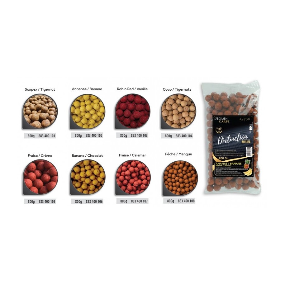 Bouillettes  Carpe Fraise Calamar 18 mm  800gr SPECIMEN CARPE