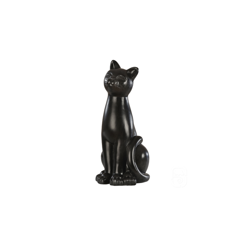 Chat déco Noir - H 42cm - HAIRIE GRANDON