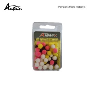 Pompons Micro Flottant 8 mm Assortis -Sachet de 70 -Pêche à La Souris ATOMIX
