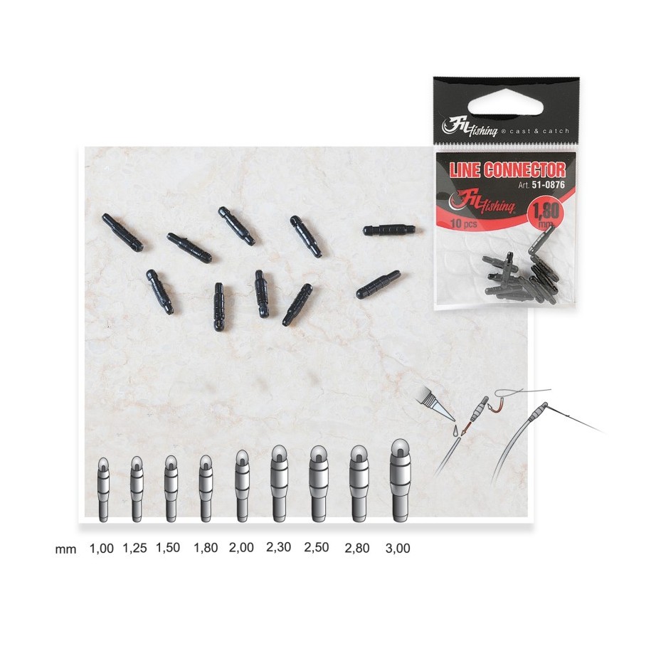Embouts Line Connector Coup 2.00mm Sachet de 10 FILFISHING