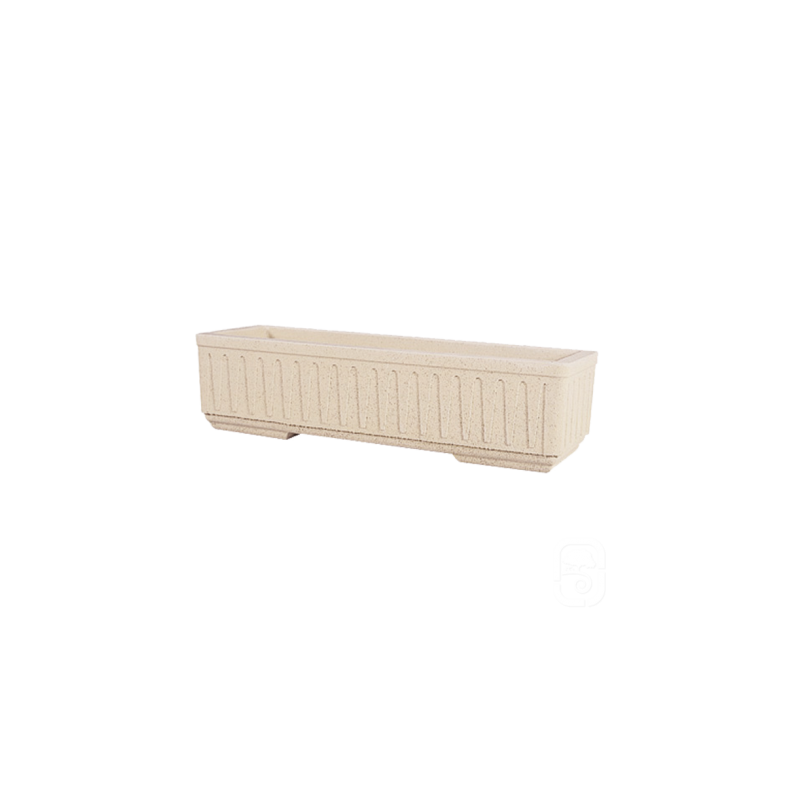 Jardinière 588 blanc cannelée - 75 cm - HAIRIE GRANDON