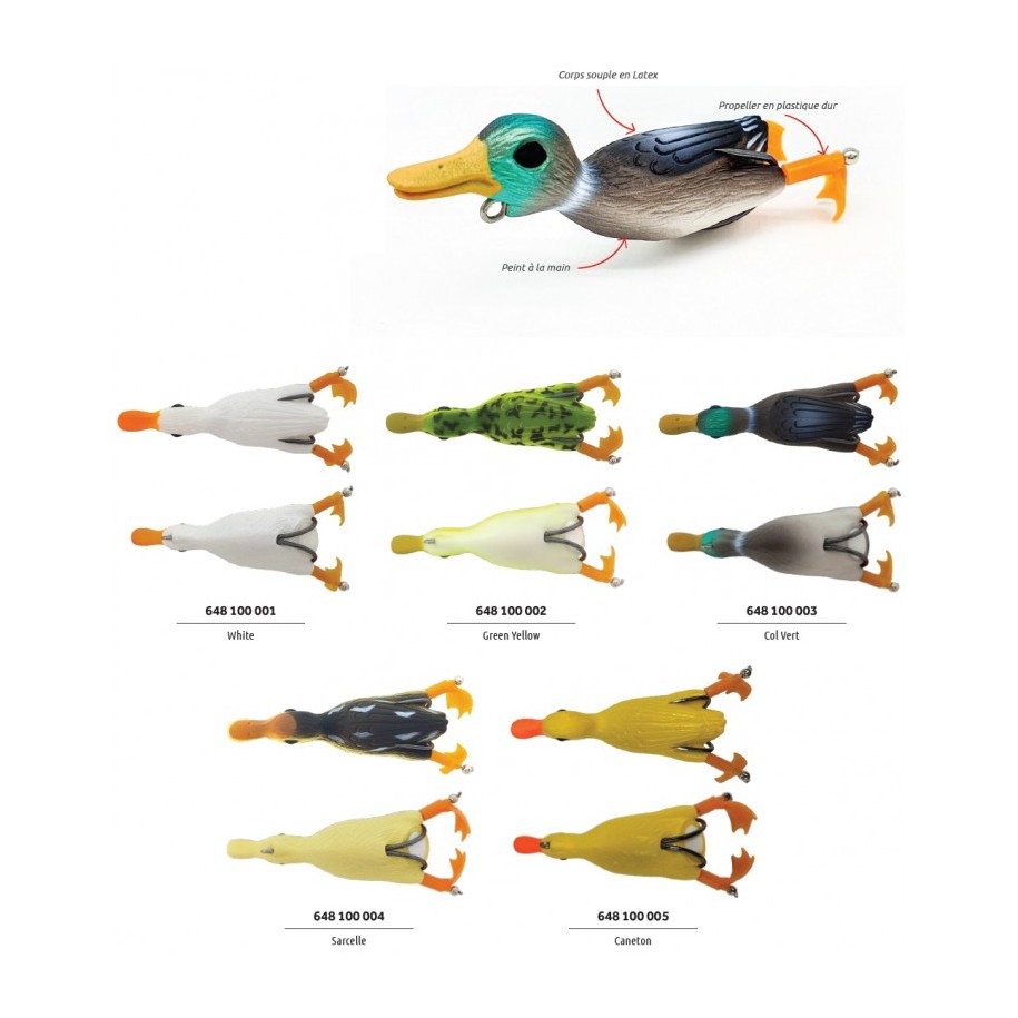Leurre Carnassiers  Propell'Duc  70mm 10.5Gr Colvert ADAM'S