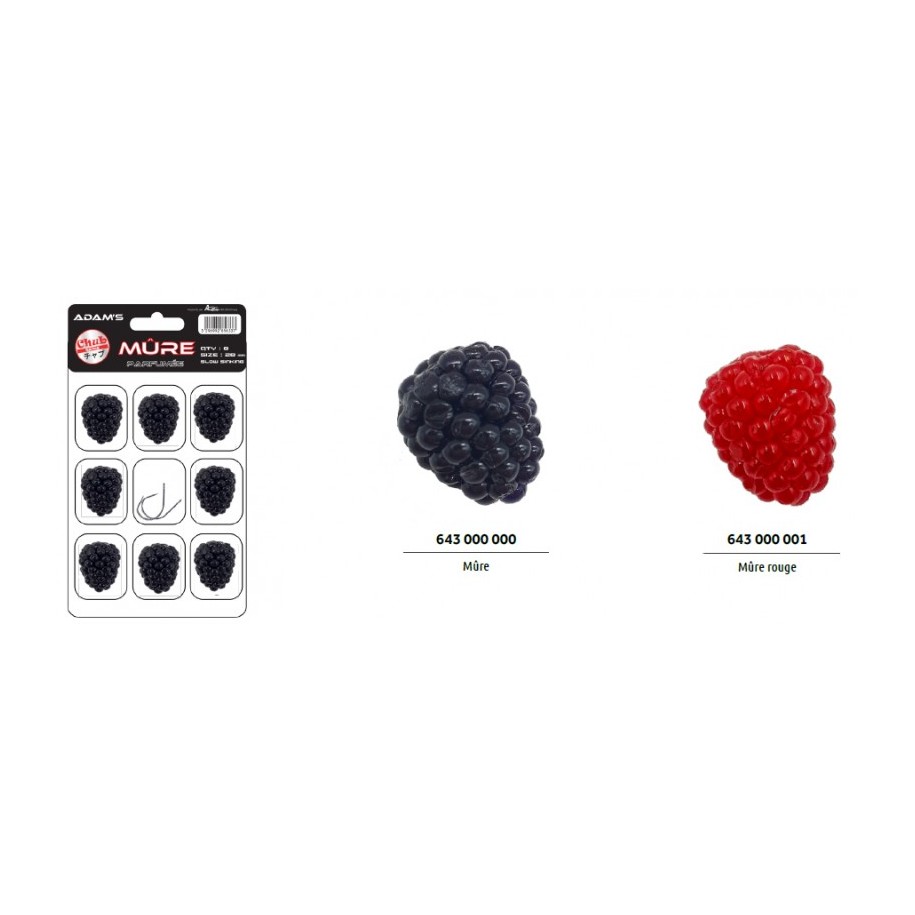 Leurre Souple Truite-Chevesne Mure Noire (Blister De 8) 28mm ADAM'S