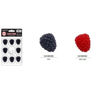 Leurre Souple Truite-Chevesne Mure Rouge (Blister De 8) 28mm ADAM'S