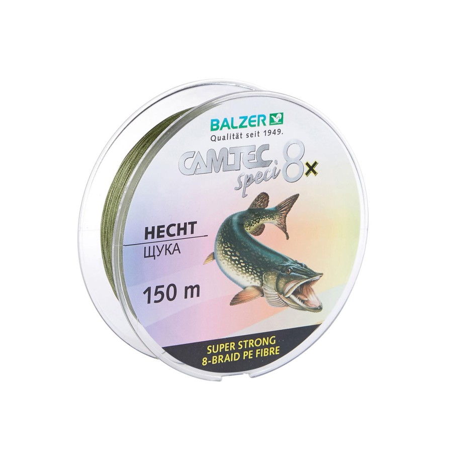 Tresse Camtec Speci 8x brochet 0,20/100-13.5kg-29.7lbs 150m vert foncé BALZER