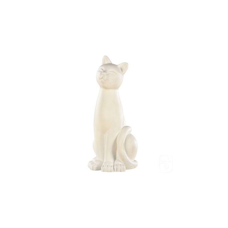 Chat déco blanc - H 42cm - HAIRIE GRANDON