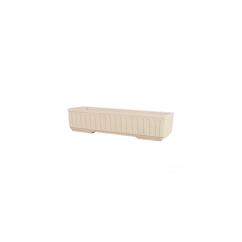 Jardinière 688 blanc cannelée - 100 cm - HAIRIE GRANDON