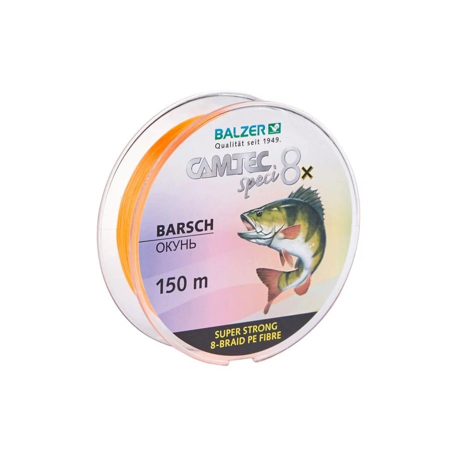 Tresse Camtec Speci 8x Perche 0,10/100-7.5kg-16.5 lbs 150m Orange BALZER