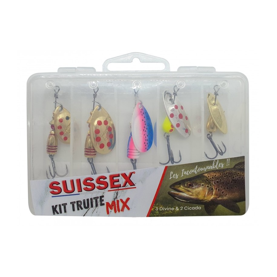 Kit Cuillers Mix Truite 5piéces SUISSEX