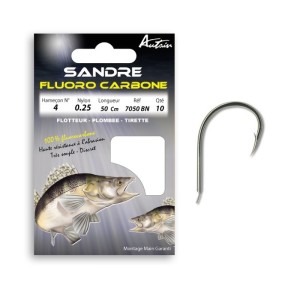 Carnet Hameçons Montés ( lot de 10) Spécial Sandre 04/26 BDL 0.50m AUTAIN