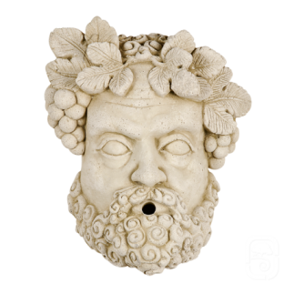 Tête de Bacchus Jet d'eau pierre patinée - H 29cm - HAIRIE GRANDON