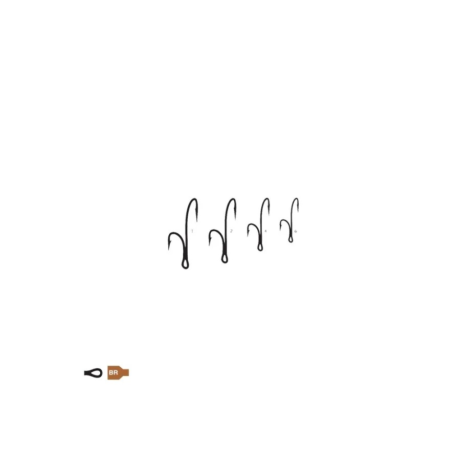 Hameçons Carnassiers N°1 Dle Ryder 35890-BR-1-T10-Blister de 10 MUSTAD