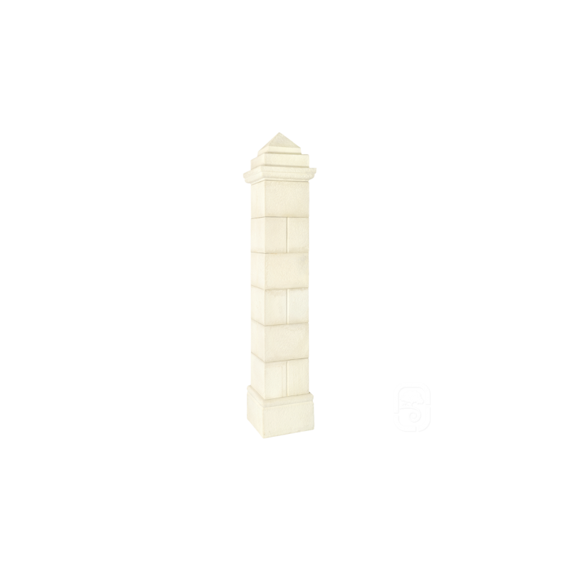 Pilier Périgord 30 blanc en pierre reconstituée - H 205cm - HAIRIE GRANDON