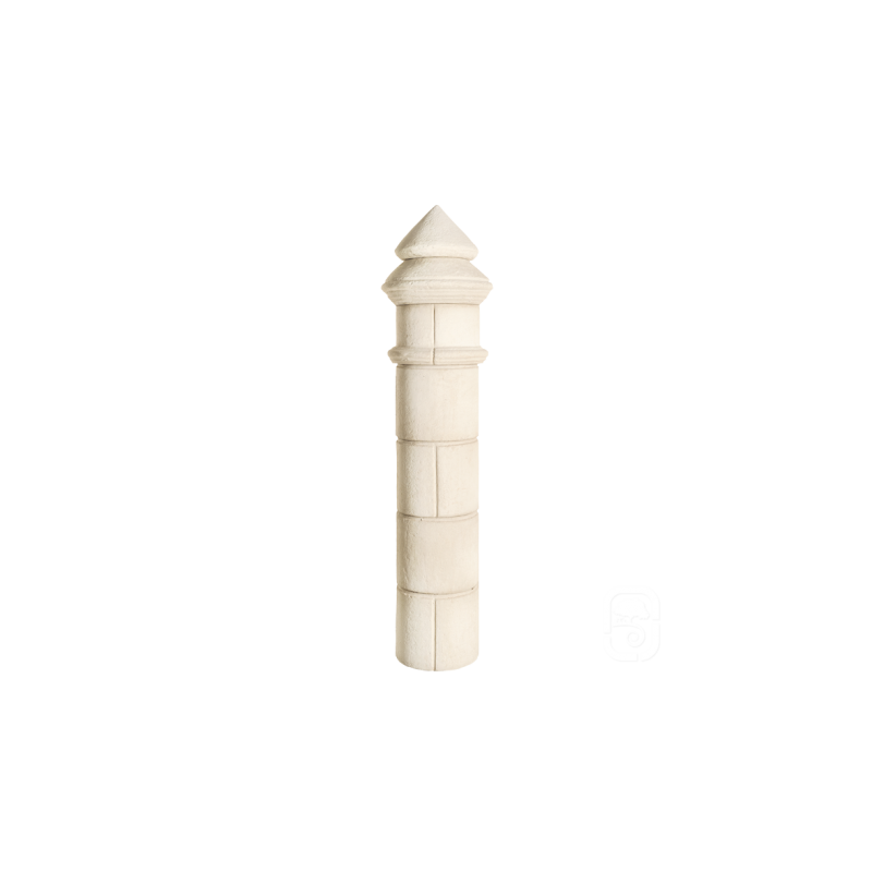 Pilier rond Carignan blanc en pierre reconstituée - H 193cm - HAIRIE GRANDON