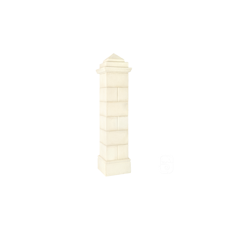 Pilier Périgord 40 blanc en pierre reconstituée - H 218cm - HAIRIE GRANDON
