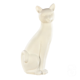 Grand chat déco blanc - H 58cm - HAIRIE GRANDON
