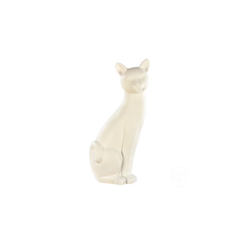 Grand chat déco blanc - H 58cm - HAIRIE GRANDON
