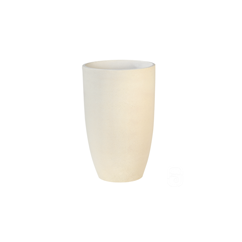 Vase haut béton pressé blanc - 40 x 64 cm - HAIRIE GRANDON