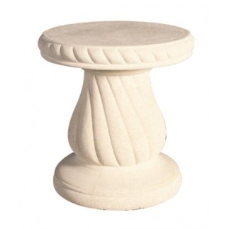Tabouret blanc en pierre reconstituée diam. 45 - HAIRIE GRANDON