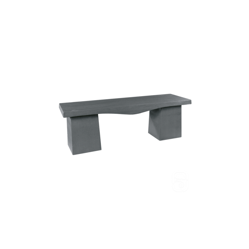 Banc droit en béton anthracite - 138cm - HAIRIE GRANDON