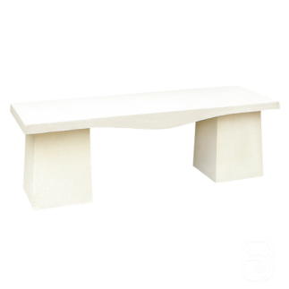 Banc droit en béton blanc - 138cm - HAIRIE GRANDON