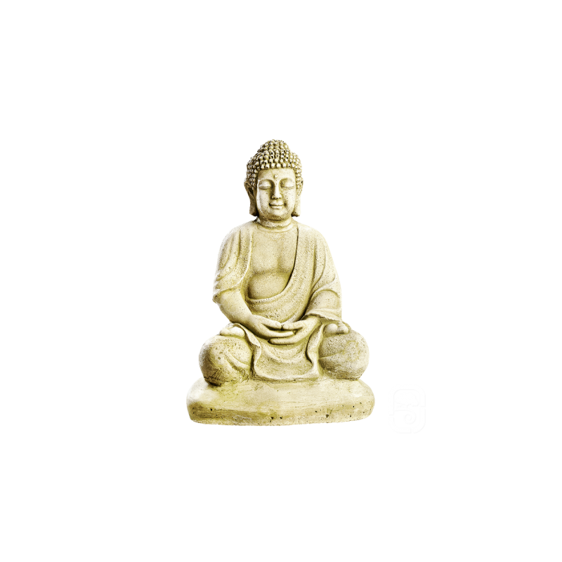 Statue Bouddha sur socle - H 38cm - HAIRIE GRANDON