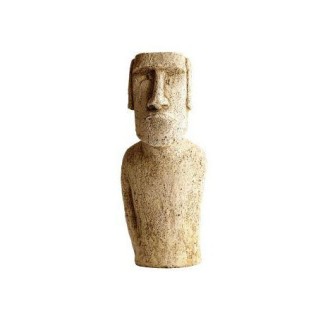 Buste Moaï ton vieilli - H 40 cm - HAIRIE GRANDON
