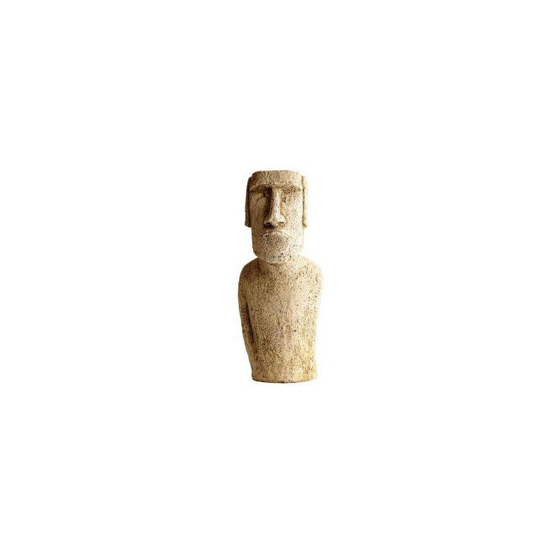 Buste Moaï ton vieilli - H 40 cm - HAIRIE GRANDON