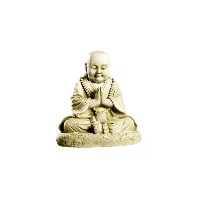 Statue patinée moine assis - H 36cm - HAIRIE GRANDON
