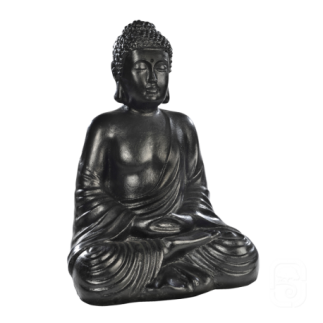 Statue Bouddha hindou béton ciré noir - H 50cm - HAIRIE GRANDON