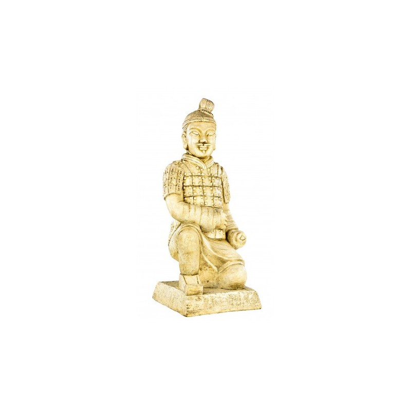 Statue Guerrier chinois Xian assis - H 56 cm - HAIRIE GRANDON