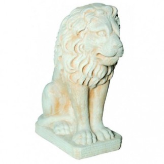 LION ASSIS MODÈLE MOYEN TON VIEILLI - 48 cm - HAIRIE GRANDON