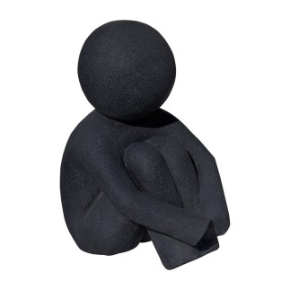 Bonhomme contemporain assis ton anthracite - HAIRIE GRANDON