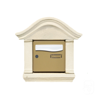 Encadrement pour boîte aux lettres doucine en pierre reconstituée ton blanc (4 éléments) - HAIRIE GRANDON
