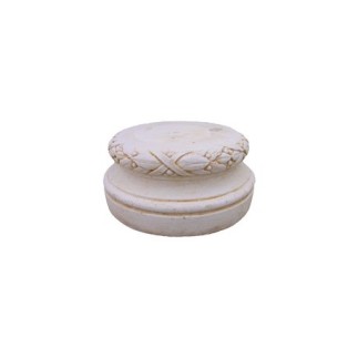 Base Ronde pour statue en pierre reconstituée vieillie H 23 cm - HAIRIE GRANDON