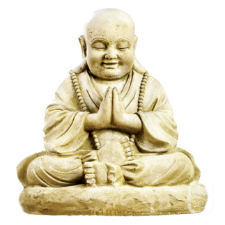 Statue patinée grand moine assis - H 55cm - HAIRIE GRANDON